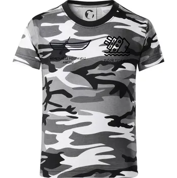 Chlapecké tričko Řemeslnici postavili archu, fušeři Titanic - Dětské maskáčové triko - 122 cm/6 let ( Šedý maskáč )