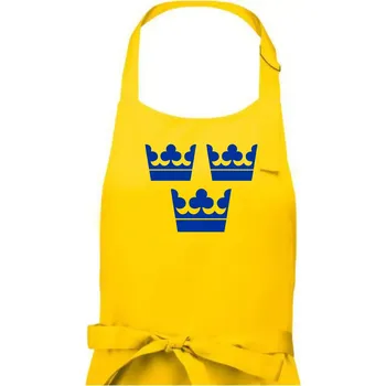 Kuchyňská zástěra Švédské koruny 3x velké modré - Pánská zástěra na vaření - Univerzální velikost ( Žlutá )