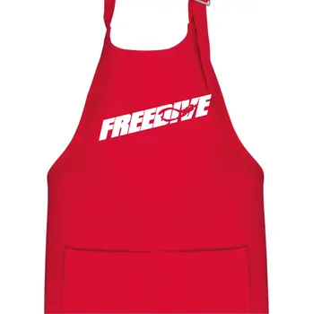 Kuchyňská zástěra Freedive - nápis s potápěčem - Dětská zástěra na vaření - Univerzální velikost ( Červená )