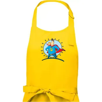 Kuchyňská zástěra Táta superman - holka - Pánská zástěra na vaření - Univerzální velikost ( Žlutá )