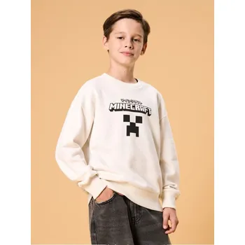 Dětská móda Sinsay - Mikina typu crewneck Minecraft - béžová - 492FC-02X - 492FC-02X-158
