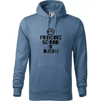 Pánská mikina Princové se rodí v dubnu - Mikina pánská Cape s kapucí - 2XL ( Denim )
