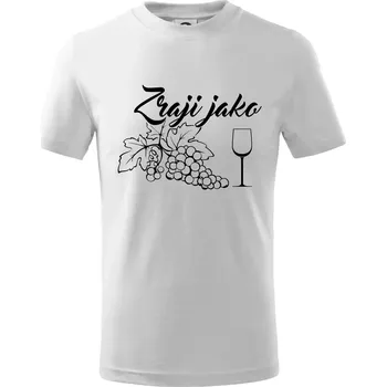 Zraji jako víno - Tričko dětské bavlněné - 98 cm / 2 roky ( Bílá )