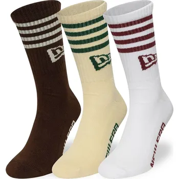 ponožky New Era Stripe Crew 3 Pack - White/Light Cream/Deep Auburn 39-42