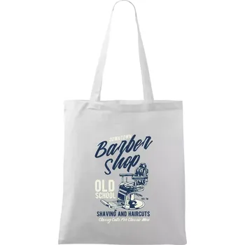 Downtown Barbershop - Taška bavlněná - 42 x 38 cm ( Bílá )