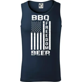 USA BBQ Freedom beer - Tílko pánské Core - S ( Námořní modrá (velmi tmavá - téměř černá) )