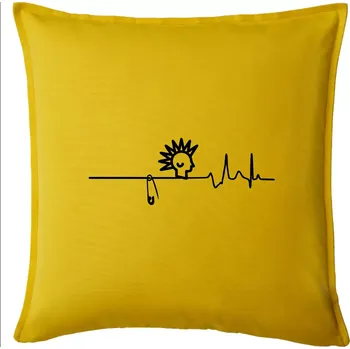 Polštář Ekg punk - Polštář 50x50 - 50x50 - Pouze potah ( Žlutá )