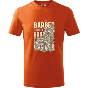 Chlapecké oblečení Barber Brotherhood - Tričko dětské bavlněné - 158 cm/12 let ( Oranžová )