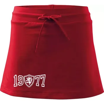 Dámská sukně Narozeninový motiv - znak - 1977 - Sportovní sukně - two in one - XS ( Červená )