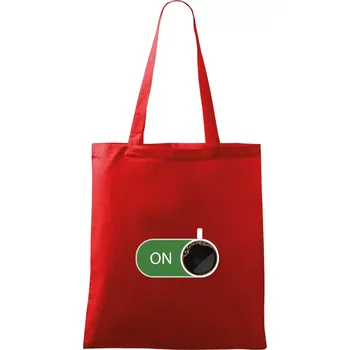 Nákupní taška Káva ON - Taška bavlněná - 42 x 38 cm ( Červená )