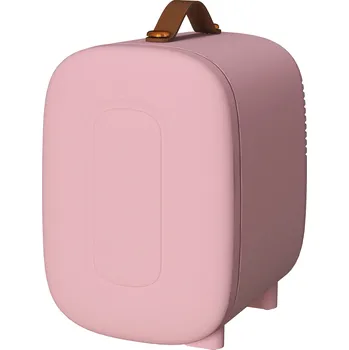 HOMCOM Mini chladnička s mrazákem Krása Chladnička, objem 4 l, 20,3 x 26,3 x 28 cm, růžová