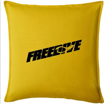 Polštář Freedive - nápis s potápěčem - Polštář 50x50 - 50x50 - Pouze potah ( Žlutá )