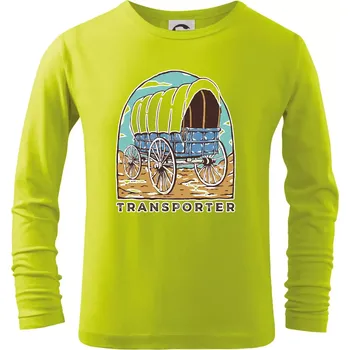 Chlapecké tričko Transporter - Triko dětské Long Sleeve - 104-110cm / 3-4 roky ( Limetková )