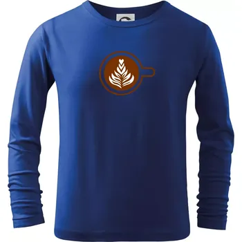 Chlapecké tričko Coffee art - Triko dětské Long Sleeve - 158 cm/12 let ( Královská modrá )