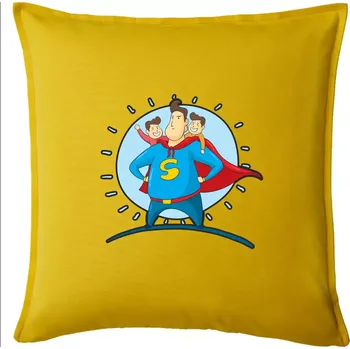 Polštář Táta superman - kluk a kluk - Polštář 50x50 - 50x50 - Pouze potah ( Žlutá )