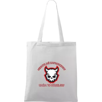 Nechte mě improvizovat, umím to ďábelsky - Taška bavlněná - 42 x 38 cm ( Bílá )