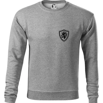 Pánská mikina Český lev erb na prsu a na zádech - Mikina Essential pánská - L ( Tmavě šedý melír )