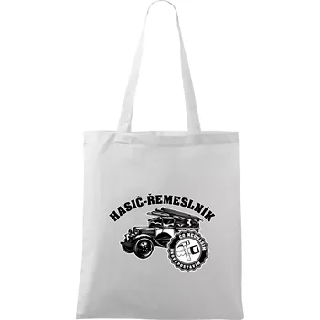 Nákupní taška Hasič řemeslník - Taška bavlněná - 42 x 38 cm ( Bílá )