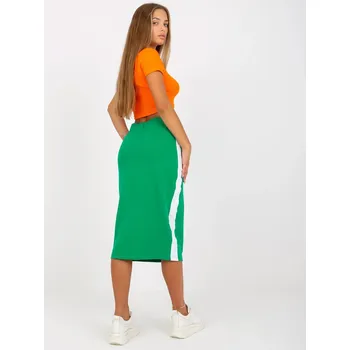 Dámská sukně Zelená tepláková midi sukně se zavazováním, S i523_2016103251315