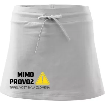 Dámská sukně Mimo provoz - trpělivost byla zlomena - Sportovní sukně - two in one - S ( Bílá )