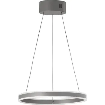 FISCHER & HONSEL Závěsné světlo LED Silvio, Ø 50 cm, pískově šedé, kov, CCT, pískově šedá LED 40 W celkem - Doprava zdarma