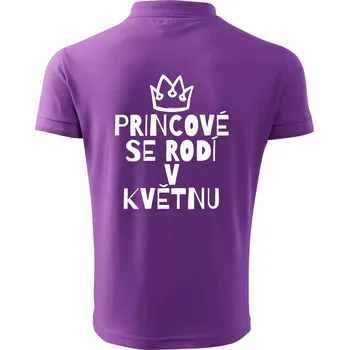 Pánská košile Princové se rodí v květnu - Polokošile pánská Pique Polo 203 - 5XL ( Fialová )