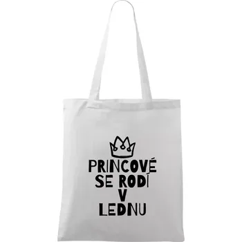 Nákupní taška Princové se rodí v lednu - Taška bavlněná - 42 x 38 cm ( Bílá )