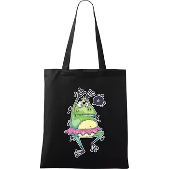 Nákupní taška Žabka baletka - Taška bavlněná - 42 x 38 cm ( Černá )