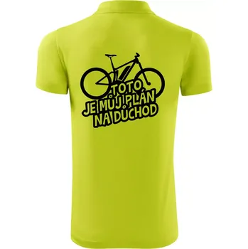 Pánská košile Ebike plán na důchod - Polokošile Victory sportovní (dresovina) - L ( Limetková )