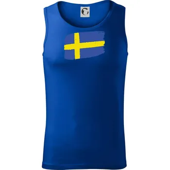 Švédsko vlajka štětkou - Tílko pánské Core - XL ( Královská modrá )