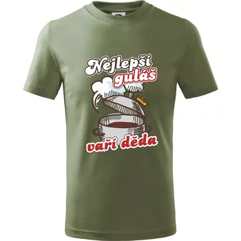 Chlapecké oblečení Nejlepší guláš vaří děda - Tričko dětské bavlněné - 158 cm/12 let ( Khaki )