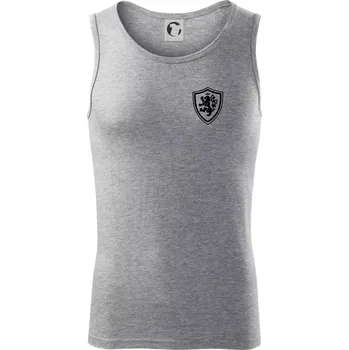 Český lev erb na prsu a na zádech - Tílko pánské Core - S ( Tmavě šedý melír )