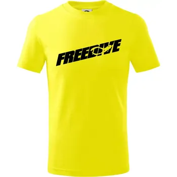 Chlapecké tričko Freedive - nápis s potápěčem - Tričko dětské bavlněné - 98 cm / 2 roky ( Citrónová )