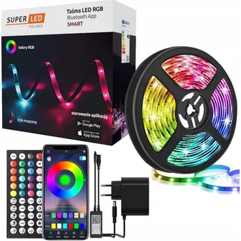 LED páska Sada LED pásek 5 m RGB 5050 Smart Bluetooth Aplikace + dálkový ovladač SuperLED