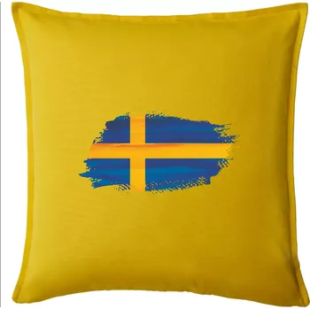 Polštář Švédská vlajka kreslená - Polštář 50x50 - 50x50 - Pouze potah ( Žlutá )