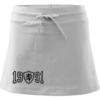 Dámská sukně Narozeninový motiv - znak - 1991 - Sportovní sukně - two in one - L ( Bílá )