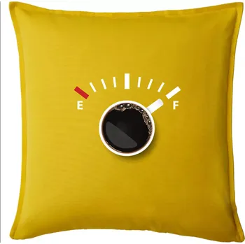Polštář Káva jako palivo - Polštář 50x50 - 50x50 - Pouze potah ( Žlutá )