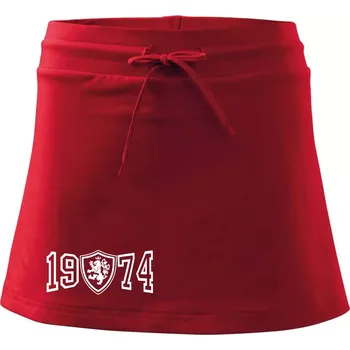 Dámská sukně Narozeninový motiv - znak - 1974 - Sportovní sukně - two in one - S ( Červená )