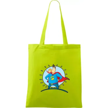 Táta superman - holka - Taška bavlněná - 42 x 38 cm ( Limetková )