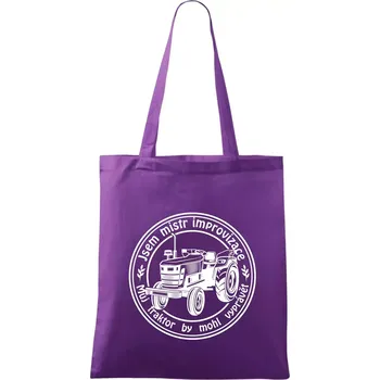Mistr improvizace starý traktor - Taška bavlněná - 42 x 38 cm ( Fialová )