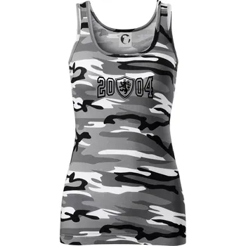 Dámské tričko Narozeninový motiv - znak - 2004 - Dámské Maskáčové tílko - S ( Šedý maskáč )