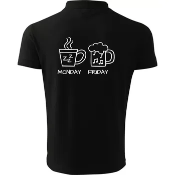 Pánská košile Monday - Friday - Coffee Beer - Polokošile pánská Pique Polo 203 - 3XL ( Černá )