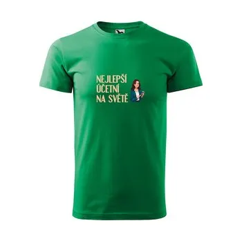 Pánské tričko Tričko s potiskem Nejlepší účetní na světě: zelené 4XL (cs, Sablio)