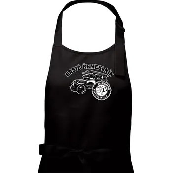 Kuchyňská zástěra Hasič řemeslník - Pánská zástěra na vaření - Univerzální velikost ( Černá )
