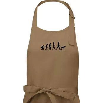 Kuchyňská zástěra Evoluce pes ohař - Pánská zástěra na vaření - Univerzální velikost ( Cappuccino )
