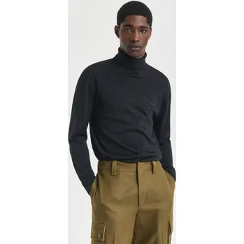 Pánský svetr ROLÁK GANT EXTRAFINE MERINO WOOL TURTLENECK DK CHARCOAL MELANGE