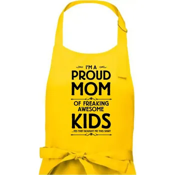 Kuchyňská zástěra Proud MOM - KIDS - Dámská zástěra na vaření - Univerzální velikost ( Žlutá )