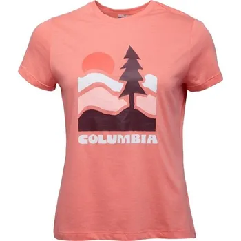 Dámské tričko Dámské tričko Columbia RUBY SPRINGS GRAPHIC FITTED SS XS Lososová, Mix