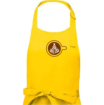 Kuchyňská zástěra Coffee art - Pánská zástěra na vaření - Univerzální velikost ( Žlutá )