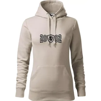 Dámská mikina Narozeninový motiv - znak - 2002 - Mikina dámská Cape s kapucí - S ( Ledově šedá )